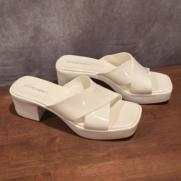 Jeffrey Campbell jelly platform ankle slide sandals size 10 - Picture 3 of 7